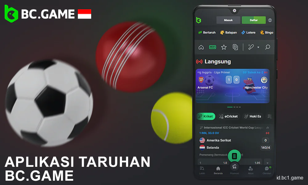 Taruhan olahraga di aplikasi BC.Game untuk orang Indonesia