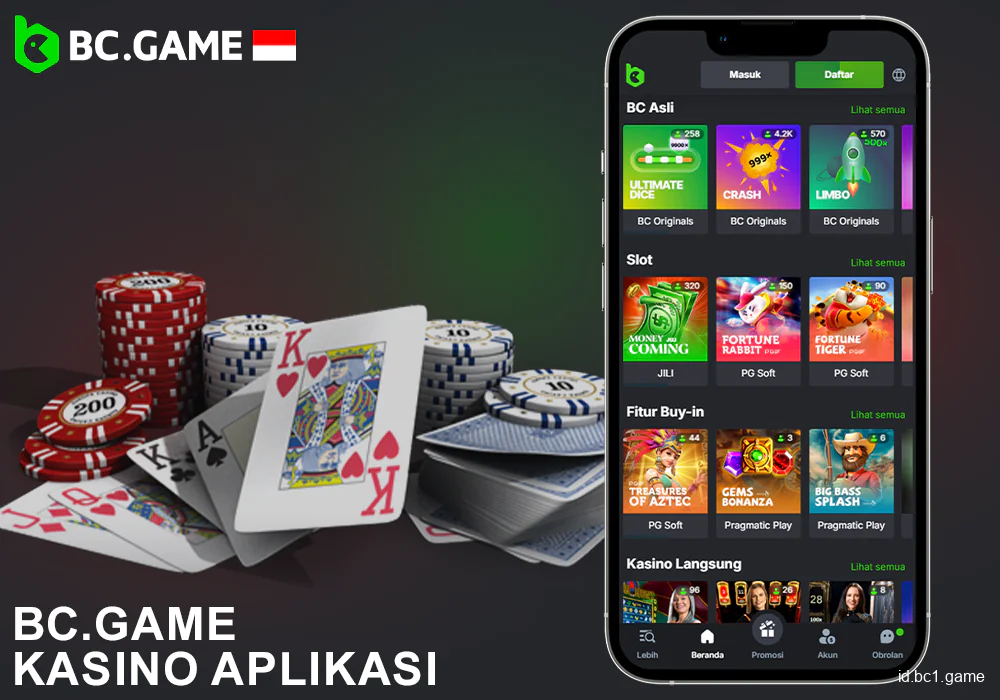 Kasino langsung di aplikasi BC.Game untuk pemain Indonesia