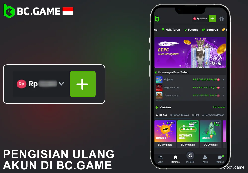 Cara melakukan deposit di aplikasi BC.Game Indonesia