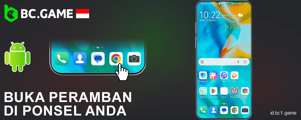 Buka browser di perangkat Android Anda BC.Game Indonesia