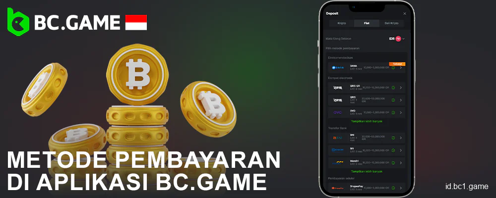 Perbankan di aplikasi BC.Game untuk pemain Indonesia