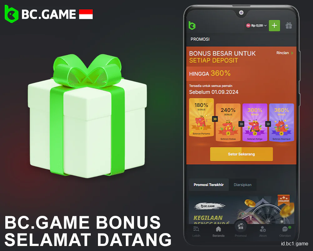 Bonus deposit pertama di aplikasi BC.Game Indonesia