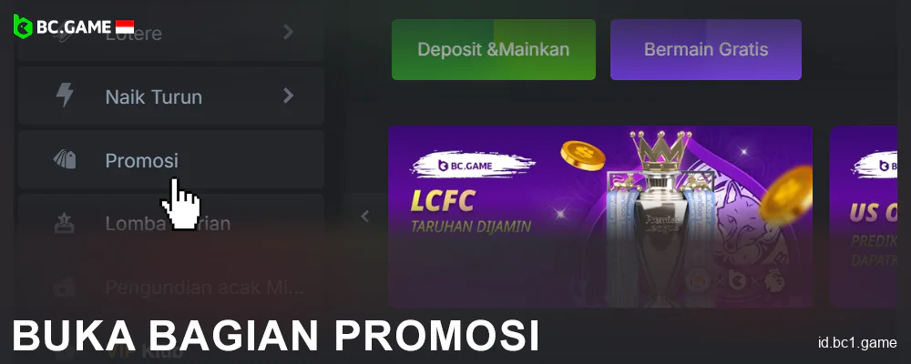 Buka bagian promosi di BC.Game Indonesia