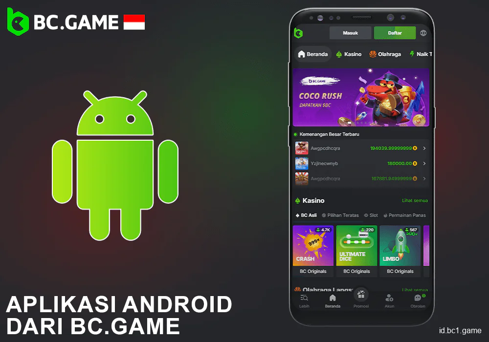 Aplikasi BC.Game Indonesia di Android