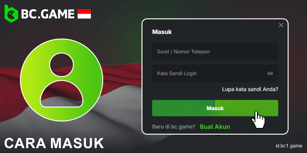 Masuk ke akun BC.Game Anda untuk orang Indonesia