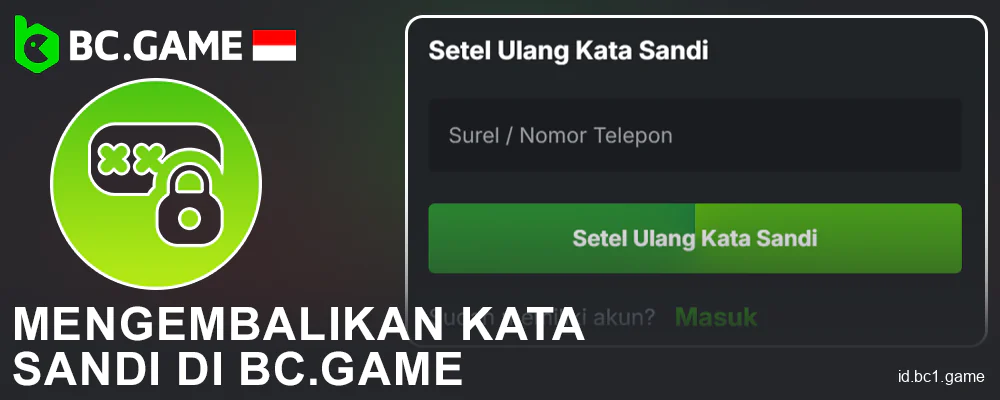 Memperbarui kata sandi di BC.Game Indonesia