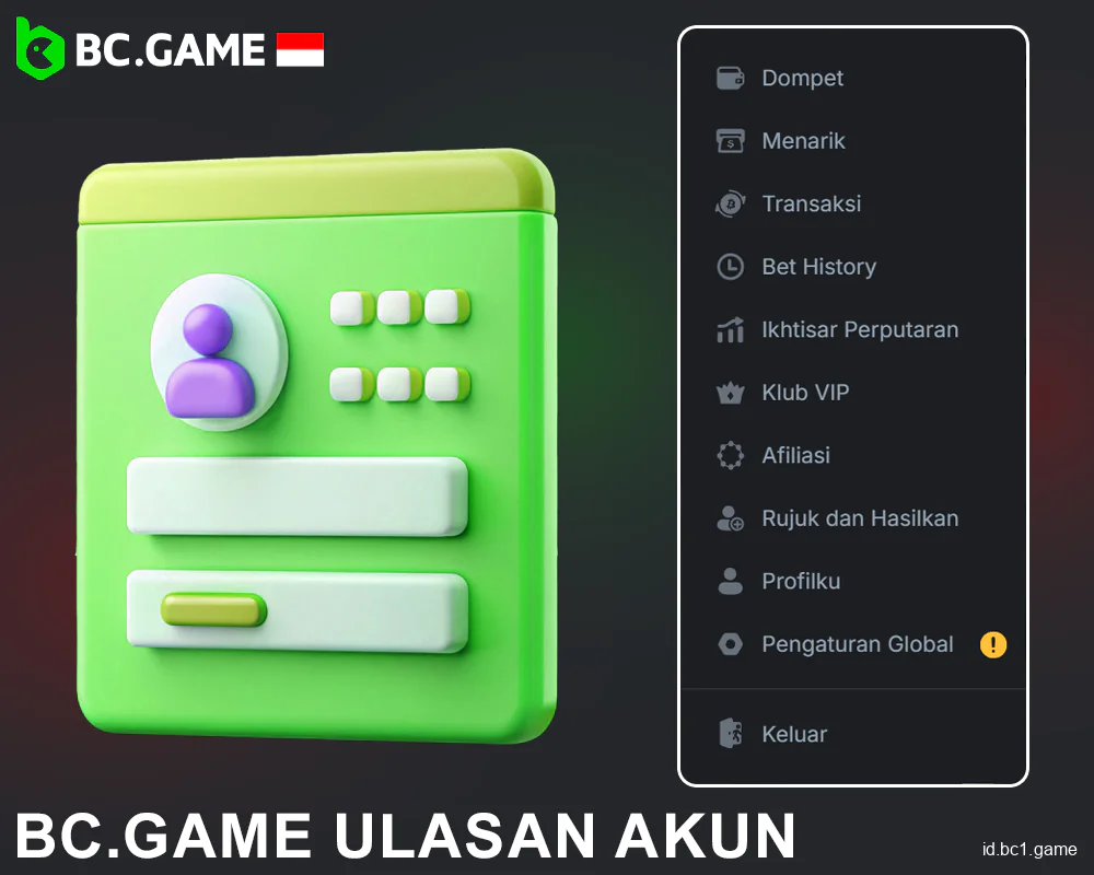 Fungsi profil pribadi di BC.Game Indonesia