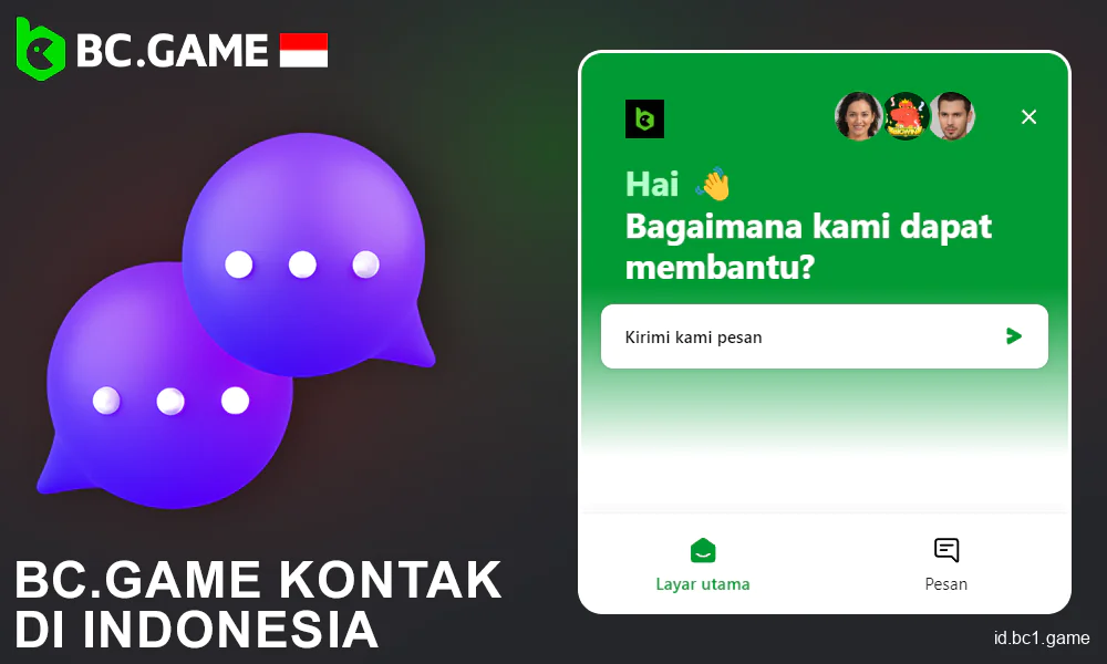 Metode kontak yang tersedia di BC.Game Indonesia